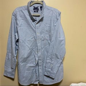 Chaps Oxford shirt size Large Blue/White Stripes